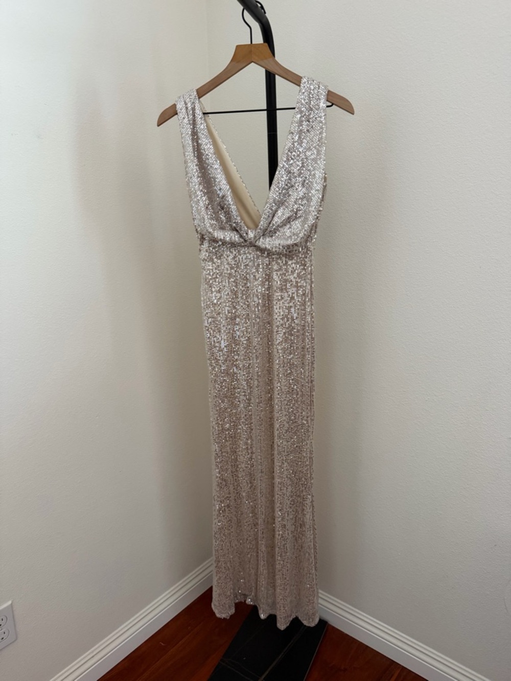 Windsor Diane sequin gold Dress mermaid drape back - Picture 7 of 8
